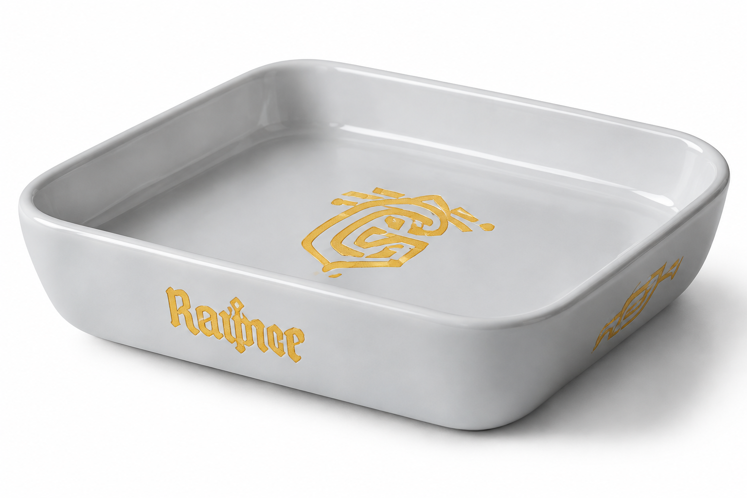 Keramisch opbergbakje met gouden opdruk